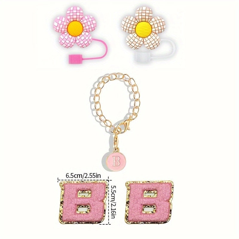 Embroidered Floral Letter Straw Cap for Casual Elegant Style|Fashion Accessories Hats & Caps