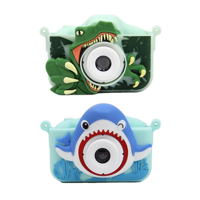 Mini Kids Camera Shark Dinosaur Silicone Toy Set Double Lens | Toys & Games > Kids' Electronics > Cameras & Camcorders