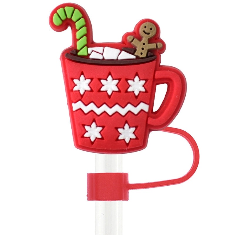 Christmas Holiday Silicone Santa Straw Caps 10PCS|Drinkware Accessories