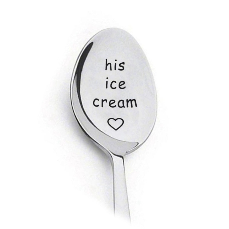 Trendy Engraved Stainless Steel Spoon|Kitchen Utensils & Dining Accessories