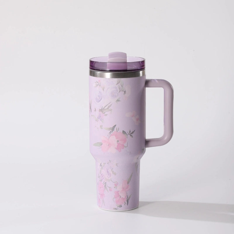 Pastoral Floral Design 304 Stainless Steel Water Bottle 500ml | Drinkware & Bottles
