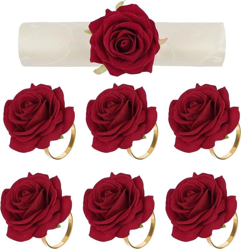 Elegant Rose Metal Napkin Ring Single Piece|Tableware & Dining Accessories