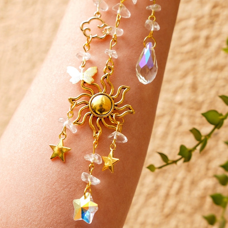 2 Pieces Bohemian Moon Crystal Suncatchers for Wall Decor|Home Decor