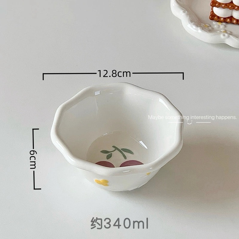 Charming Floral Porcelain Plate Single Piece|Home Decor