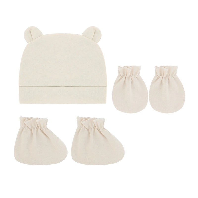 Newborn Baby 3 Piece Set Solid Color Hat Gloves and Foot Cover 0-3 Months|Baby Accessories