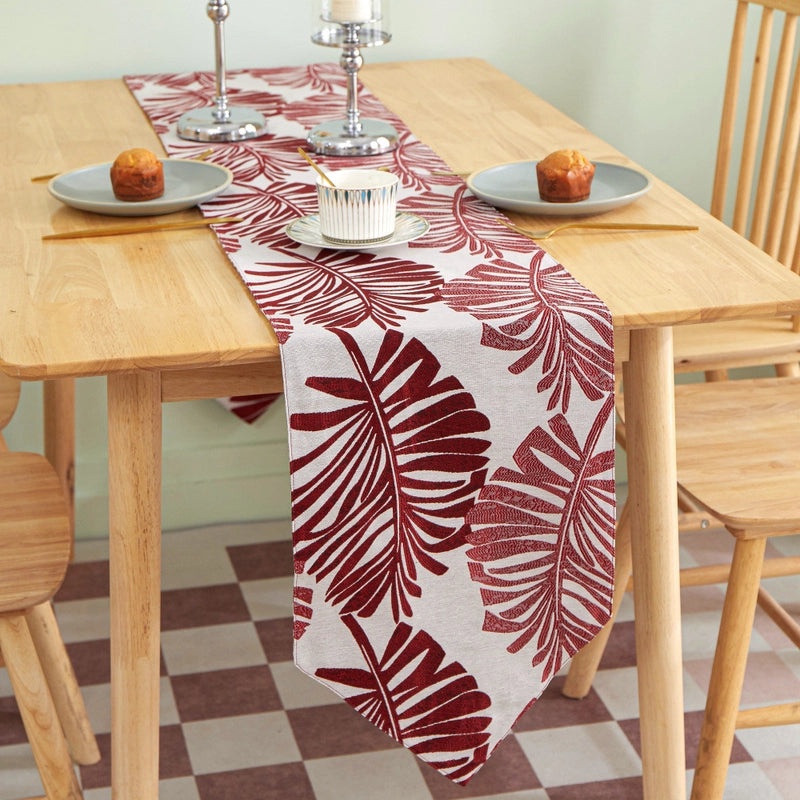 Elegant Minimalist Leaf Design Polyester Tablecloth for Casual and Formal Dining|Table Linens & Covers
