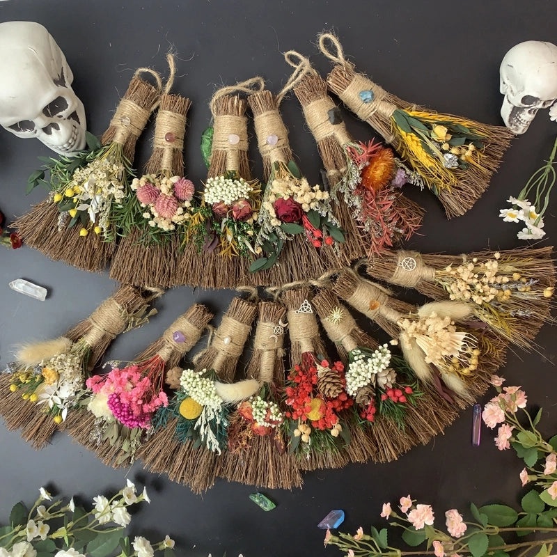 Vintage Broomstick Wood Ornament Decorative Artificial Home Accent|Home Decor