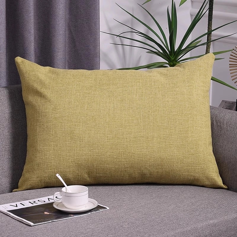 Solid Color Cotton Linen Sofa Cushion Cover Large Back Pillowcase for Living Room Bedside | Home Decor Cushions