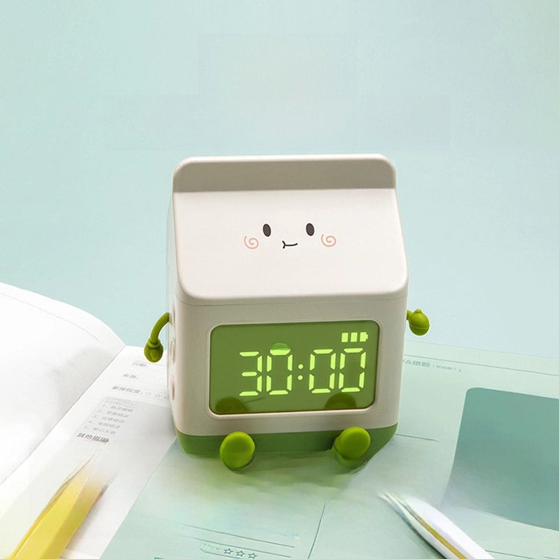 Cute Milk Carton Mini Electronic Alarm Clock for Kids|Children's Bedroom Clocks