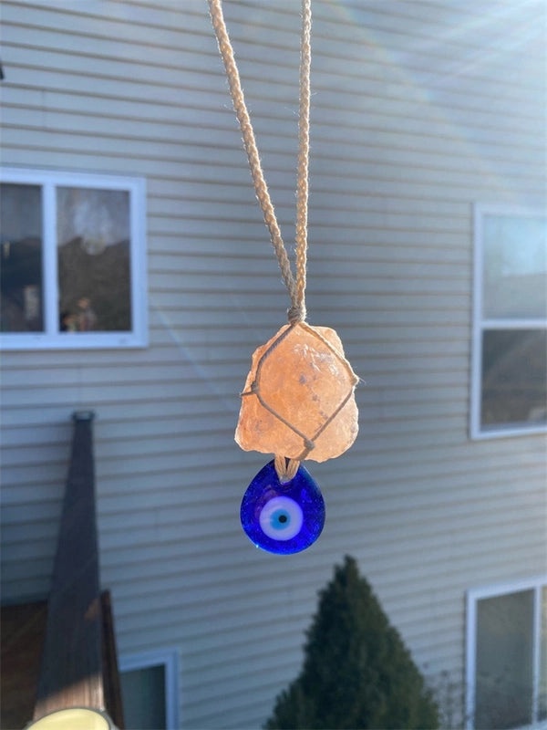 Handcrafted Turkish Blue Evil Eye Crystal Pendant Hanging Ornament | Home Decor Accessories