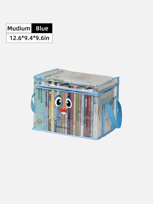 Transparent Foldable Book Storage Box for Student Dormitory Classroom | Home Storage & Organization