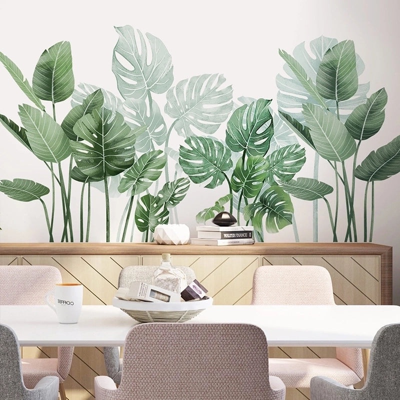 Large Green Turtle Leaf Wall Sticker Self-adhesive Home Decor Mural | Wall Decals & Stickers