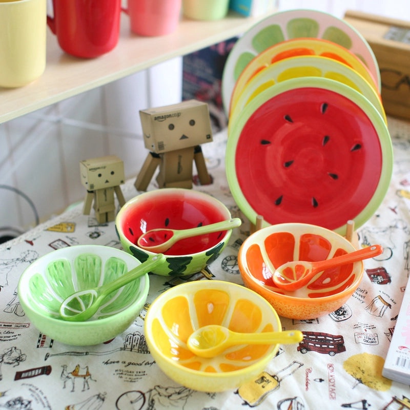 Creative Ceramic Tableware Set for Kids Cartoon Dessert Rice Fruit Small Bowls|Children's Tableware