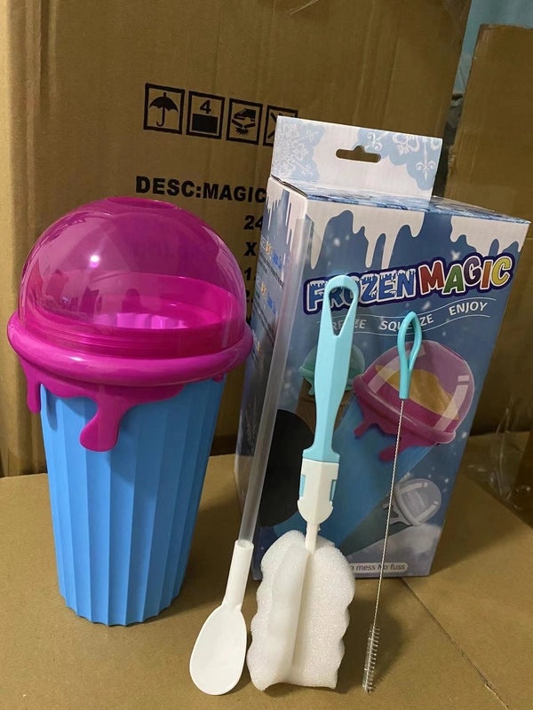 Large Capacity Double Silicone Fast Cooling Smoothy Cup Pinch Cup for Household Use|Kitchen & Dining Accessories