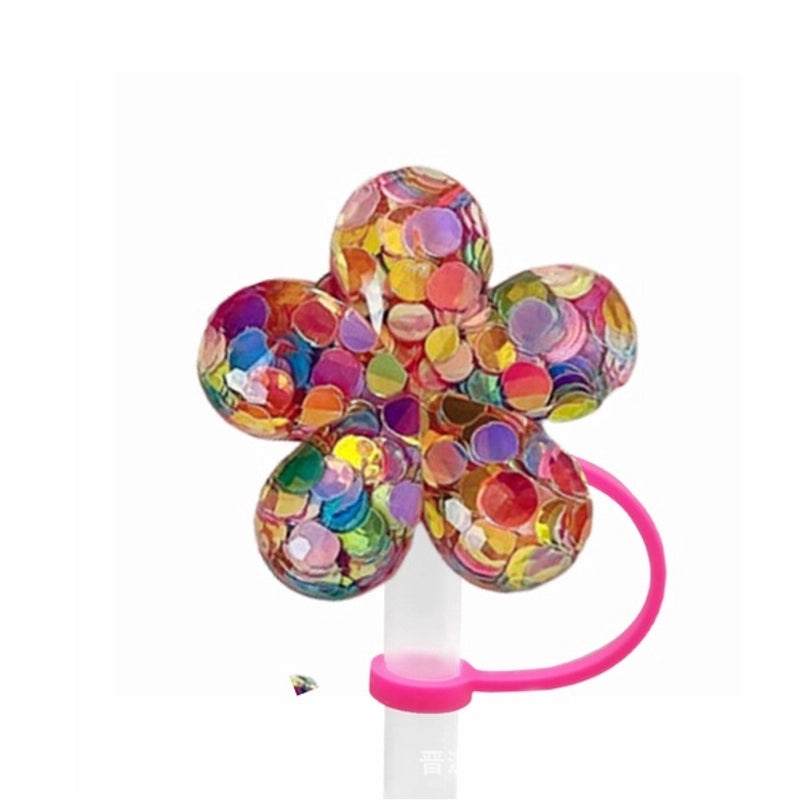 Pastoral Star Fruit Resin Straw Cap, Cute Casual Decorative Silica Gel Cover | Drinkware Accessories