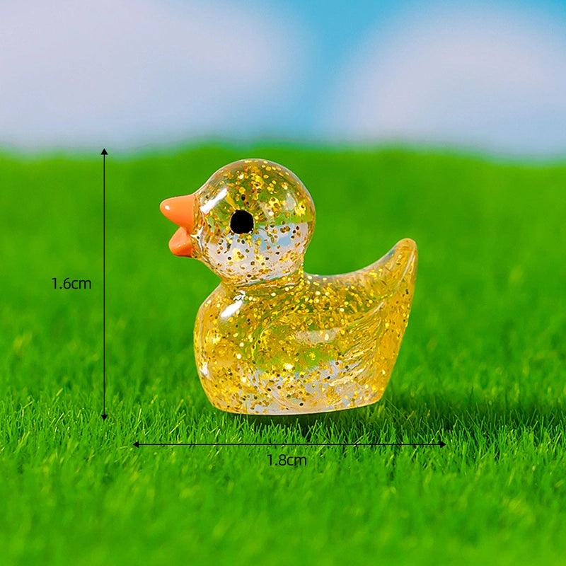 100 Pcs Cute Cartoon Duck Resin Mini Ornaments for Crafts and Home Decor|Home Decor & Craft Supplies