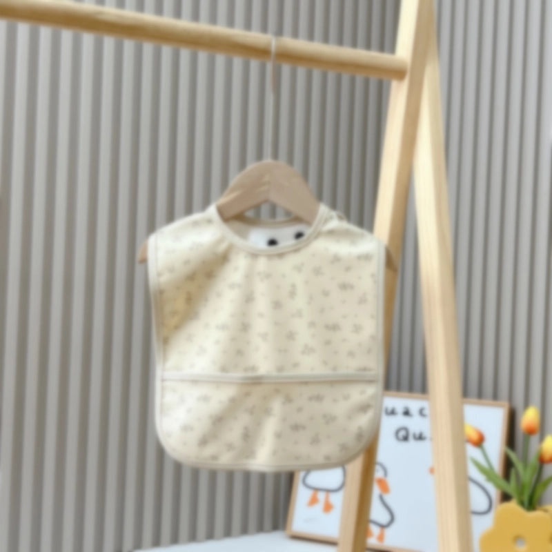 Waterproof Baby Bib with Cartoon Print Sleeveless PU Spit Bag Soft Infant Feeding Accessory|Baby Accessories