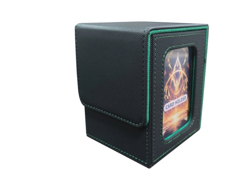 PU Leather Card Storage Box with Window Design for Board Games | Board Game Accessories