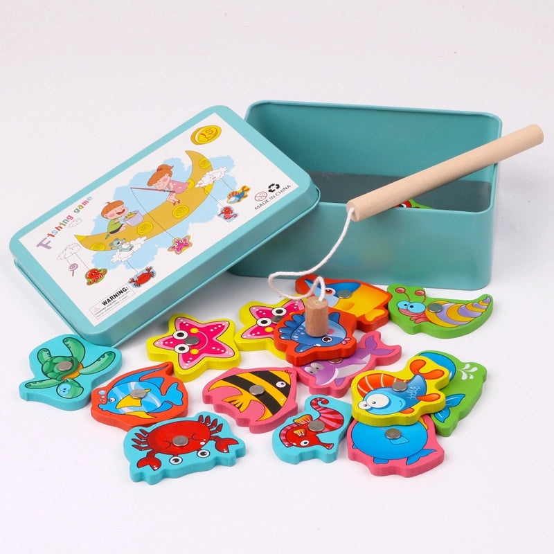 Magnetic Wooden Fishing Toy for Kids Educational Iron Box Game Boys Girls 1-3 Years Old Kindergarten|Educational Toys