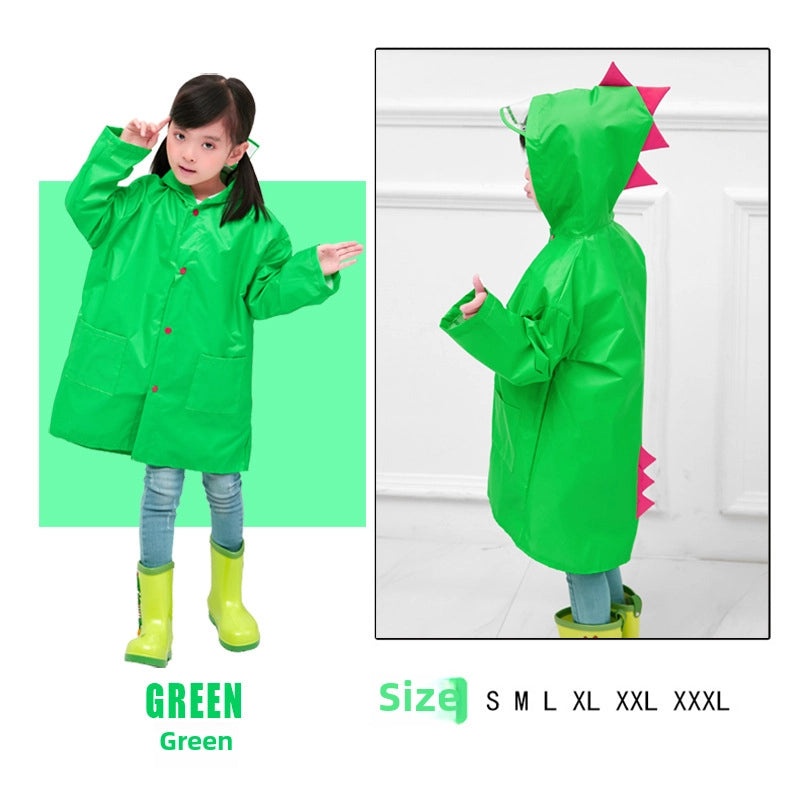 Kids Cartoon Dinosaur Raincoat Poncho for Boys Girls 2-6 Years Old Spring Autumn | Kids Rainwear