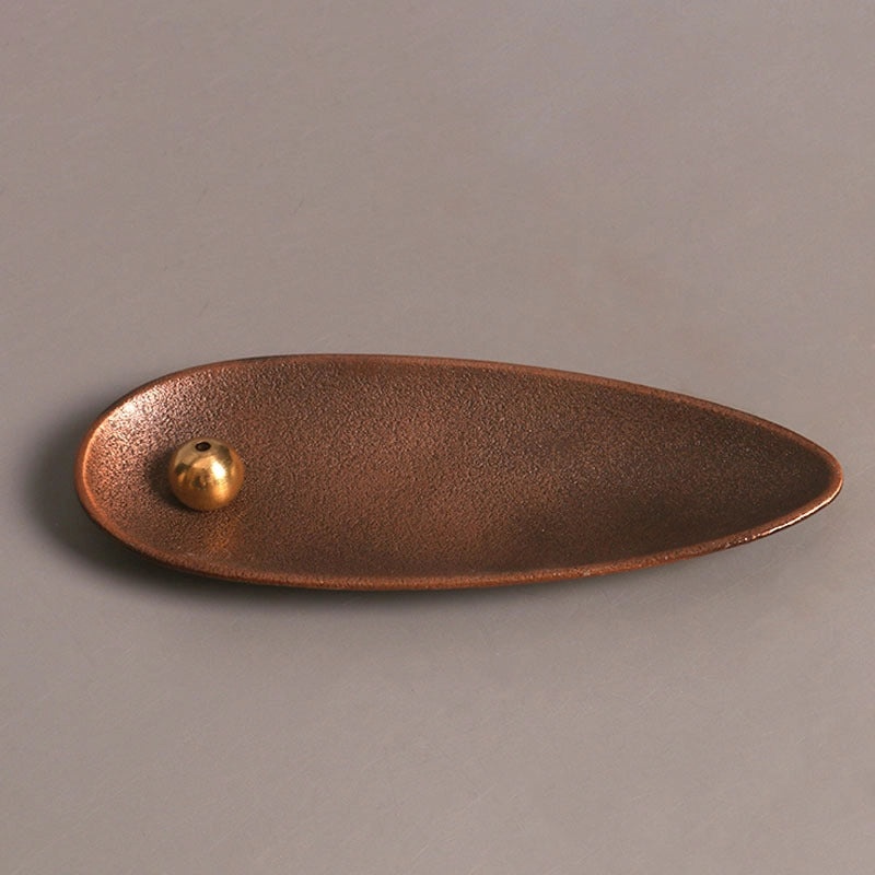Copper Artisan Alloy Incense Holder for Zen Tea Ceremony | Home Decor & Incense Accessories