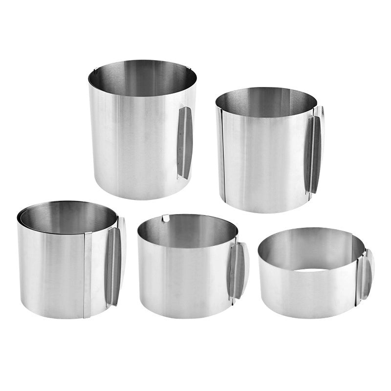 Adjustable Stainless Steel Round Retractable Cake Ring for Mousse and Tiramisu | Baking Tools & Cake Molds