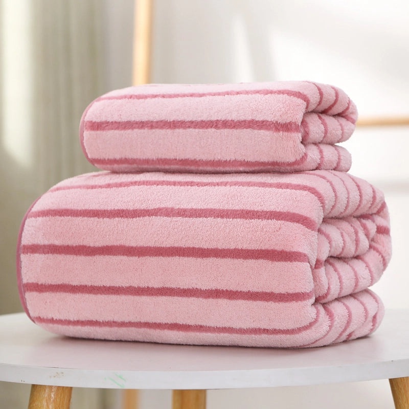 Casual Color Block Daisy Coral Fleece Bath Towels Soft Absorbent Bathroom Towels|Home & Kitchen > Bath > Towels