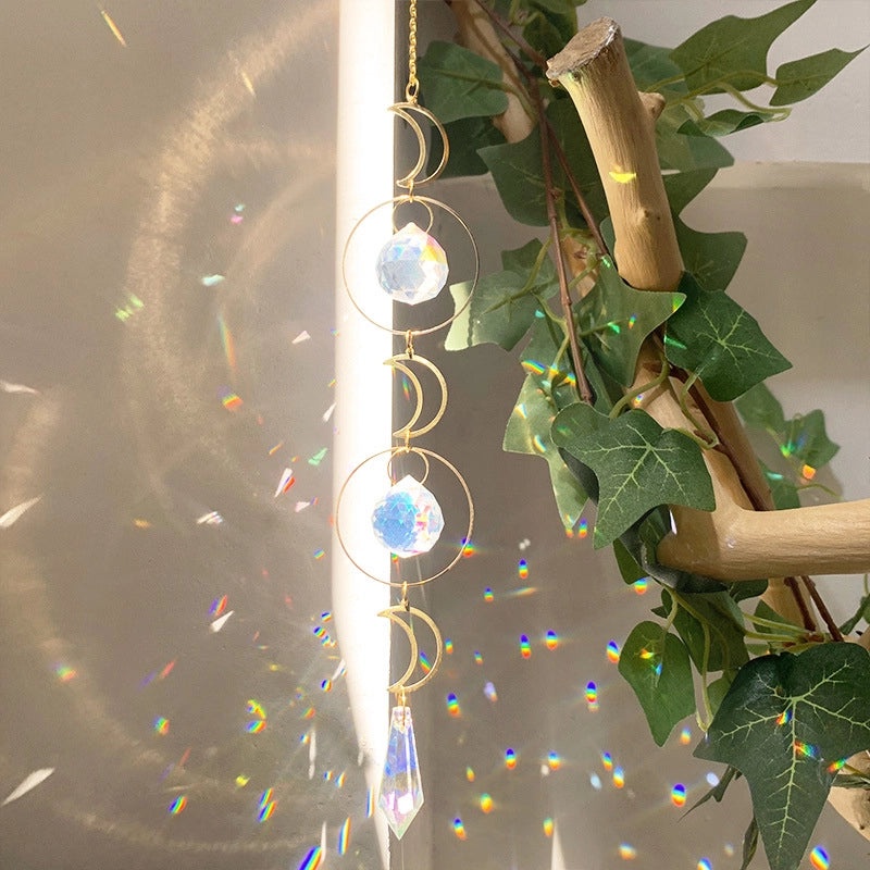 Geometric Moon Crystal Pendant Minimalist Wall Decor|Home Decor