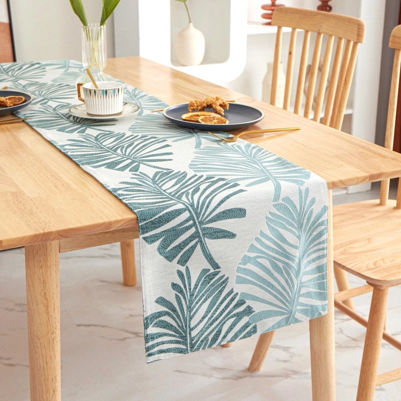Elegant Minimalist Leaf Design Polyester Tablecloth for Casual and Formal Dining|Table Linens & Covers