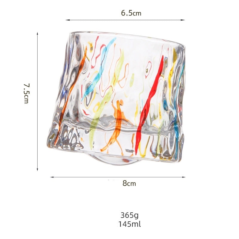 Elegant Striped Lattice Glass Wine Glass Set | Glassware & Drinkware