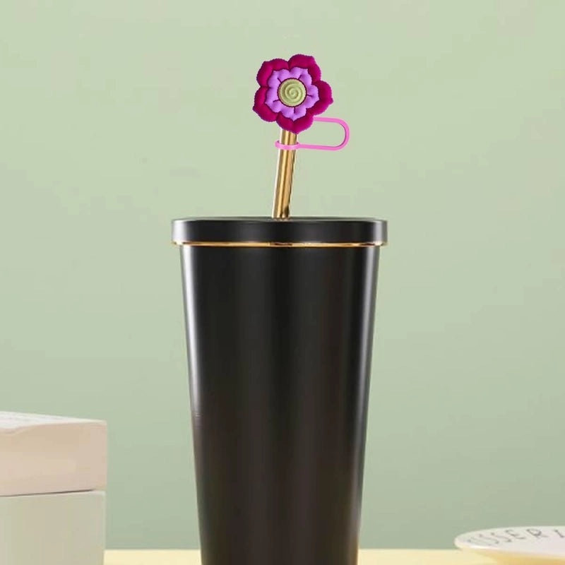 Adorable Floral PVC Straw Cap for Drinks 1 Piece | Drink Accessories