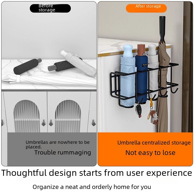 Wall-mounted Door Umbrella Rack Organizer | Home Storage & Organization
