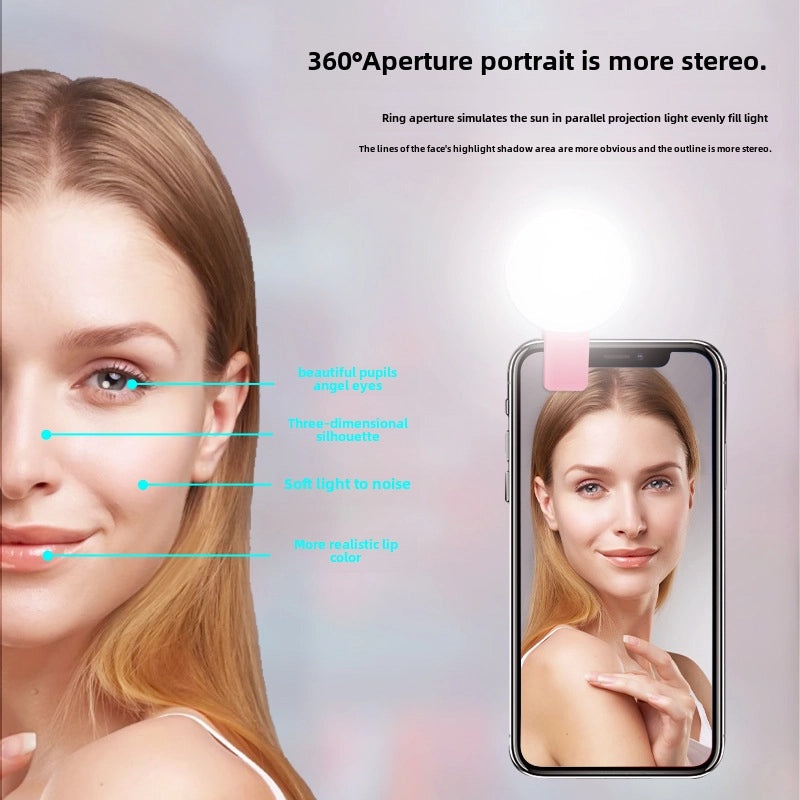 Portable Mini LED Clip-On Phone Selfie Light for Beauty Photography|手机配件