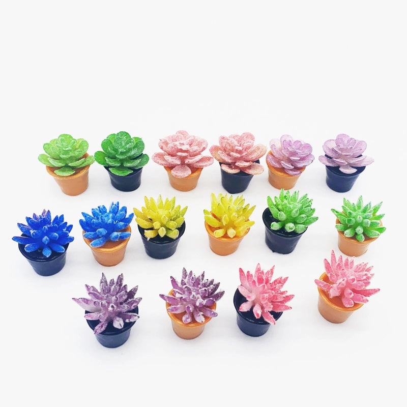 Miniature Dollhouse Accessories Artificial Succulent Plant Pot Micro Landscape Decoration|Dollhouse Miniatures & Accessories