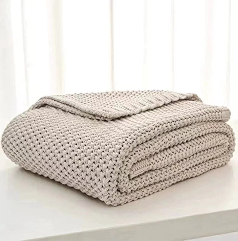 Nordic Tassel Knit Wool Blanket for Office and Sofa | Home & Living Blankets
