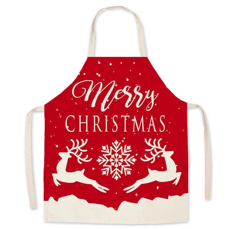 Minimalist Snowflake Christmas Cooking Apron Polyester Fabric 1 Piece | Kitchen Accessories & Cooking Aprons