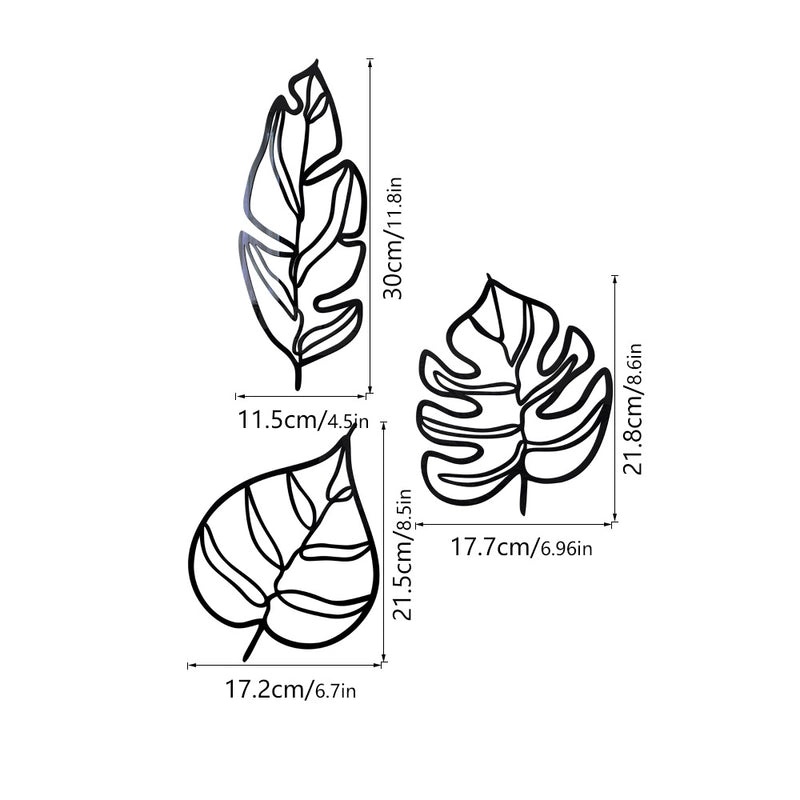 Stylish Leaf Pattern Plastic Wall Decal|Home Decor Wall Stickers