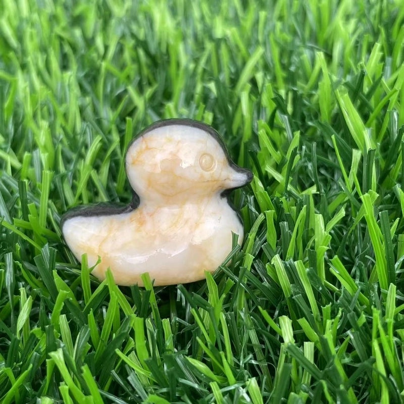 Retro Duck Natural Stone Ornament Cute Decorative Artificial Sculpture|Home Decor