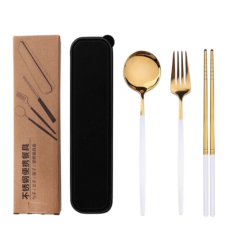 Stylish Solid Color Stainless Steel Tableware Set for Everyday Use | Kitchen & Dining
