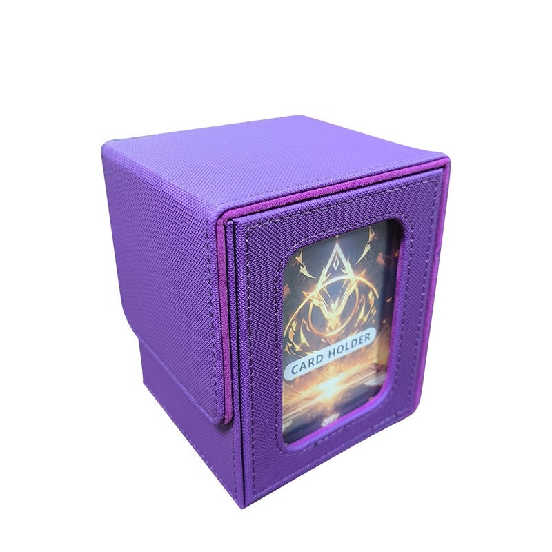 PU Leather Card Storage Box with Window Design for Board Games | Board Game Accessories