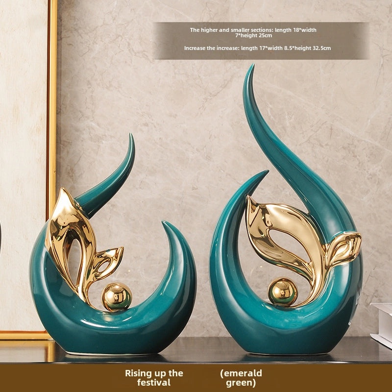 Smooth Sailing Wine Cabinet Decor Set Light Luxury Modern Style High-End Living Room TV Cabinet Office Ornament|Home Decor