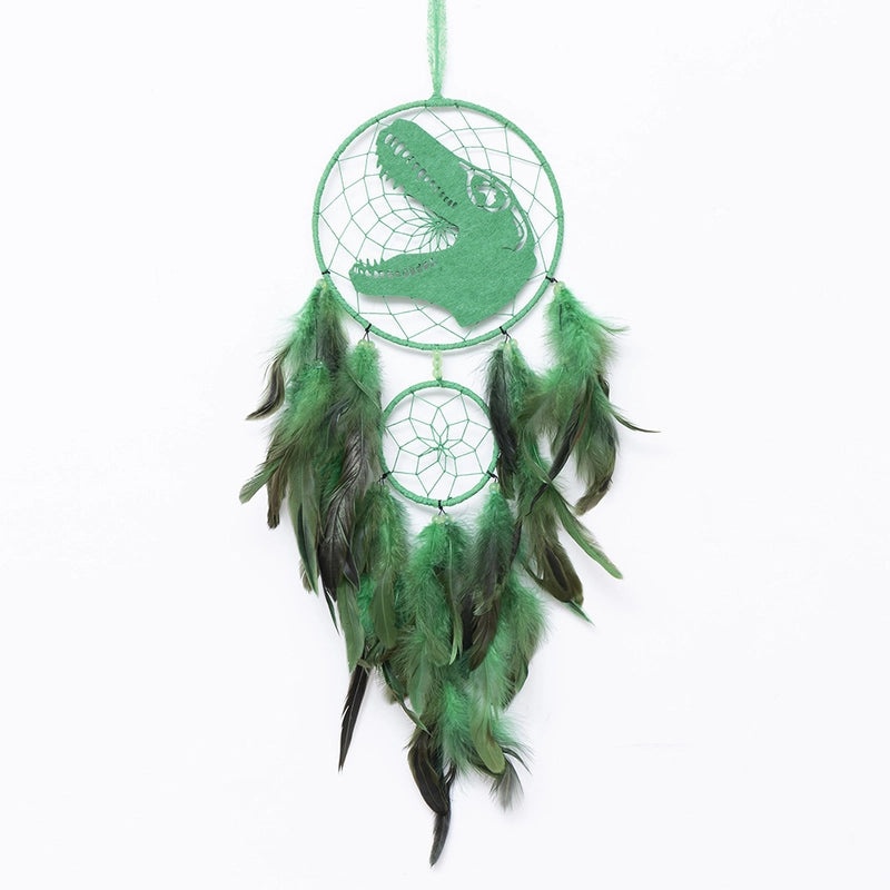 Nordic Green Dinosaur Head Dreamcatcher Pendant Kids Room Decor Photography Prop Home Ornament|Home Decor
