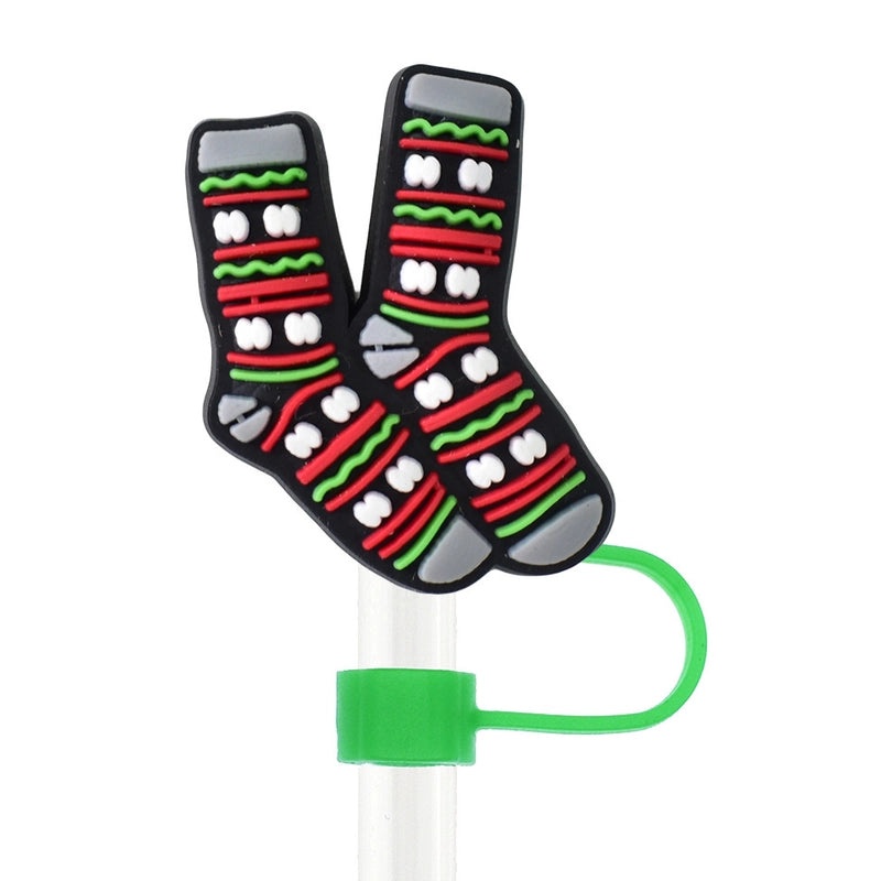 Christmas Holiday Silicone Santa Straw Caps 10PCS|Drinkware Accessories