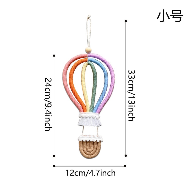 Nordic Style Kids Room Wall Decor Woven Hot Air Balloon and Rainbow Hanging Pendant|Home Decor