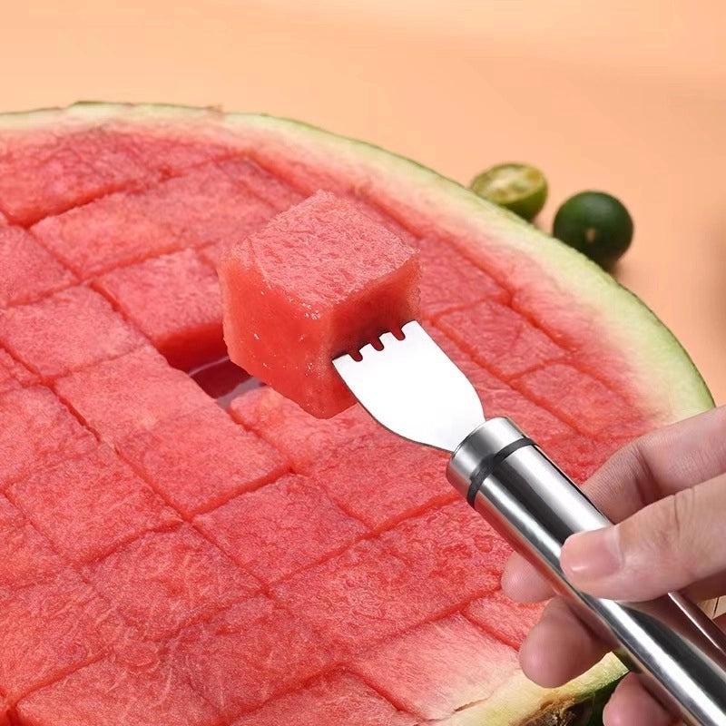 Multifunctional Double-Head Stainless Steel Watermelon Fork Slicer | Kitchen Gadgets