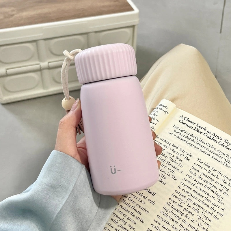 Korean-style Mini Thermos Cup for Girls Portable Cute Student Water Bottle Simple Design|Drinkware & Tumblers