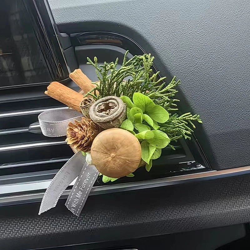Pine Dried Flower Car Vent Clip Aromatherapy Decoration DIY Plant Gift for Friends|Car Accessories
