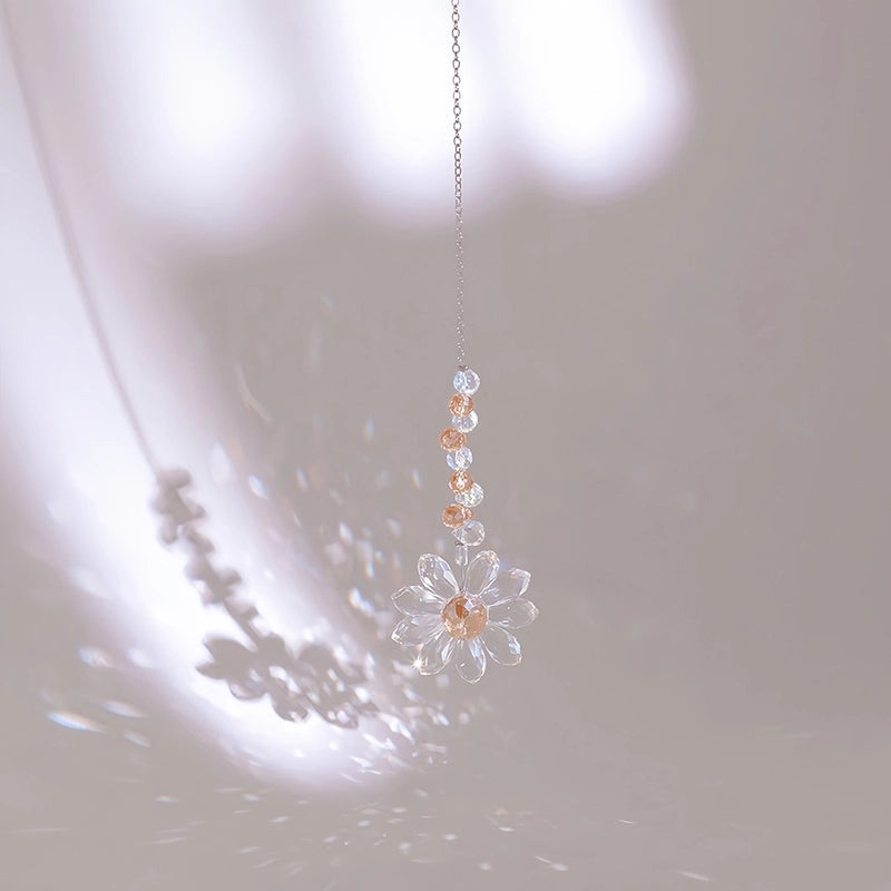 Nordic Minimalist Crystal Flower Glass Suncatcher Wind Chime Wall Decor|Home Decor