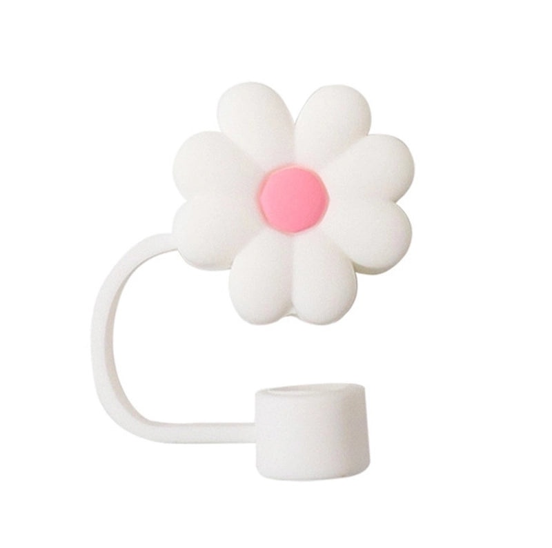 Floral PVC Straw Decorative Lid 1 Piece | Drink Accessories