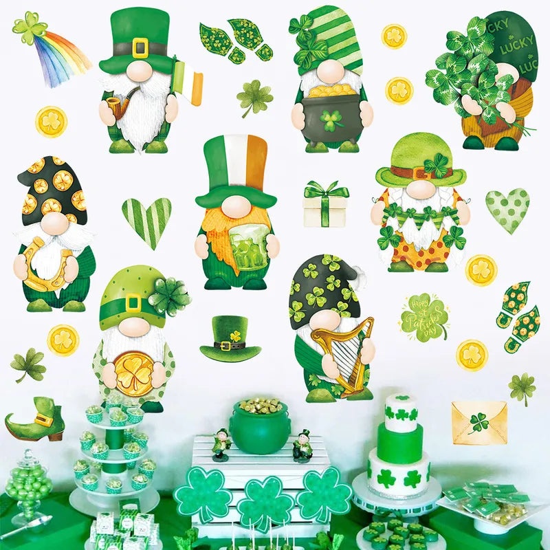 St. Patrick's Day Shamrock Cartoon PVC Wall Decor|Home Decor